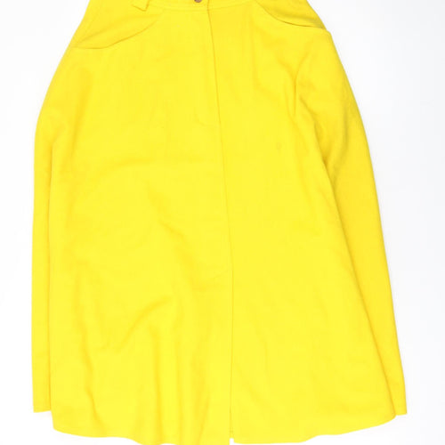 Marella Women’s Yellow Wool Blend A-Line Knee Length Skirt Size 14