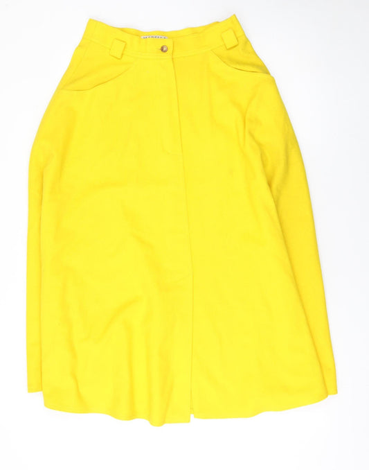 Marella Women’s Yellow Wool Blend A-Line Knee Length Skirt Size 14