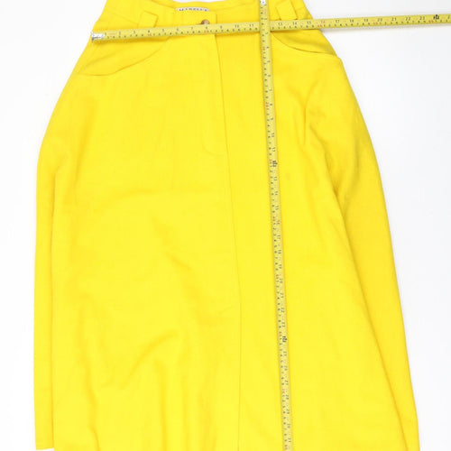 Marella Women’s Yellow Wool Blend A-Line Knee Length Skirt Size 14