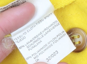 Marella Women’s Yellow Wool Blend A-Line Knee Length Skirt Size 14