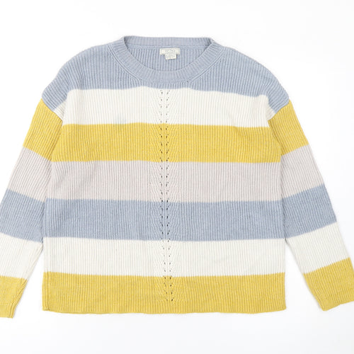 Fat Face Women's Multicoloured Striped Crew Neck Jumper Size 12