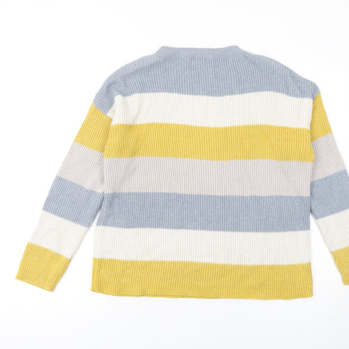Fat Face Women's Multicoloured Striped Crew Neck Jumper Size 12
