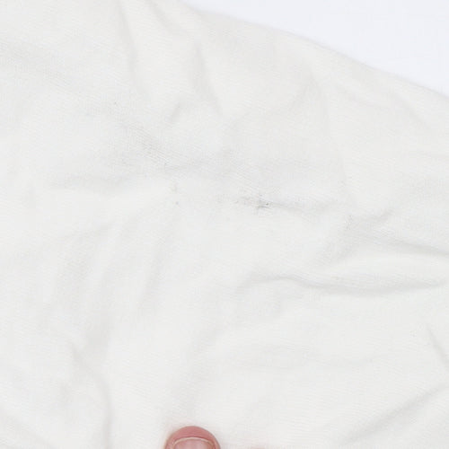 Hush Women White Graphic Pullover Sweatshirt Size M Relaxed Fit