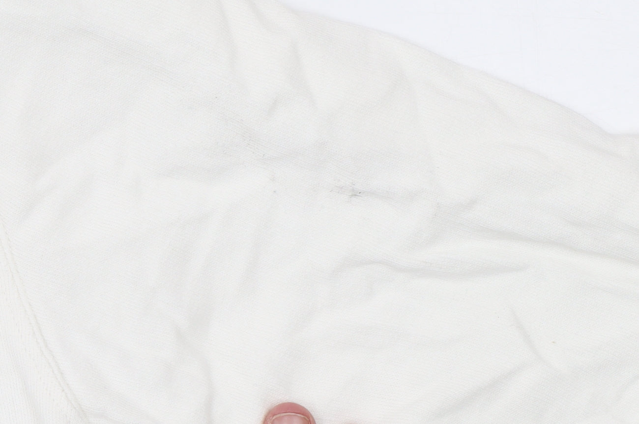 Hush Women White Graphic Pullover Sweatshirt Size M Relaxed Fit