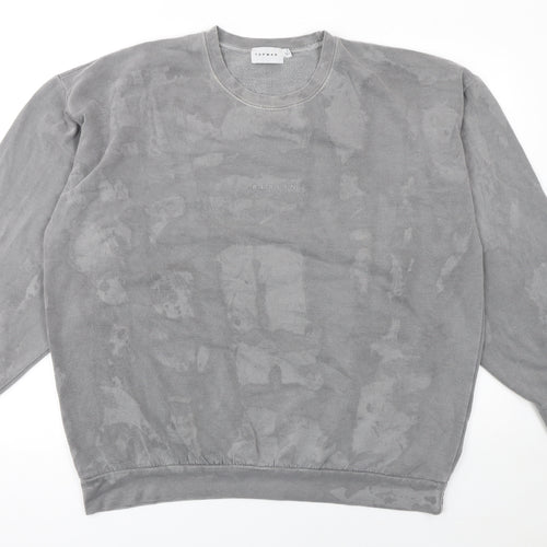 Topman Men’s Grey Pullover Sweatshirt L Berlin Logo Fleece
