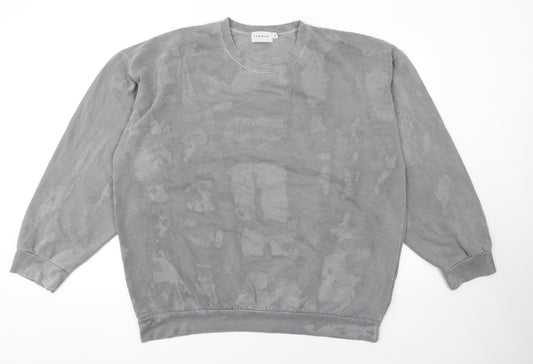 Topman Men’s Grey Pullover Sweatshirt L Berlin Logo Fleece