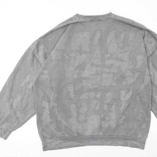 Topman Men’s Grey Pullover Sweatshirt L Berlin Logo Fleece
