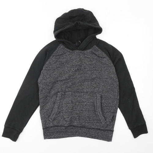 Bench Boys Grey Colourblock Hoodie 9-10 Years Pullover Fleece Sweatshirt