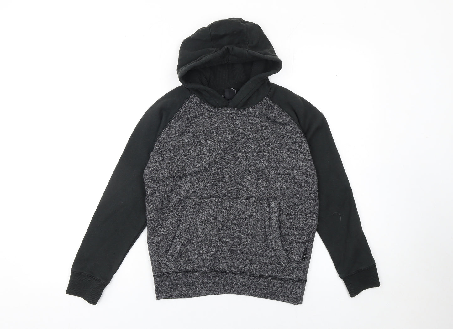 Bench Boys Grey Colourblock Hoodie 9-10 Years Pullover Fleece Sweatshirt
