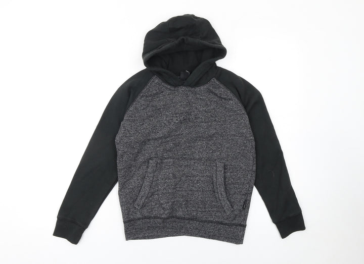 Bench Boys Grey Colourblock Hoodie 9-10 Years Pullover Fleece Sweatshirt