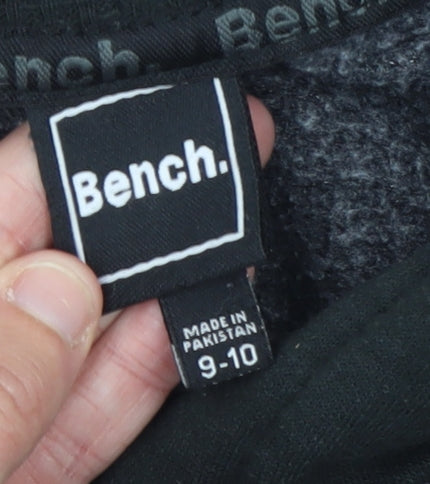 Bench Boys Grey Colourblock Hoodie 9-10 Years Pullover Fleece Sweatshirt