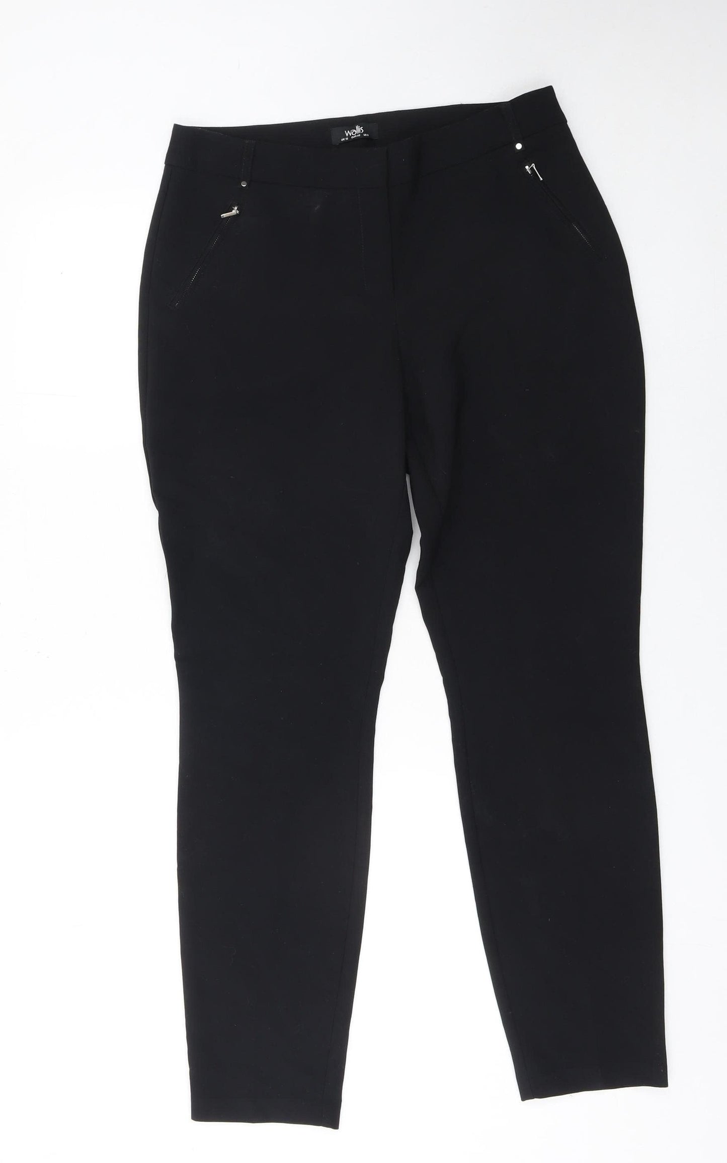 Wallis Women Black Slim Fit Stretch Trousers Size 12