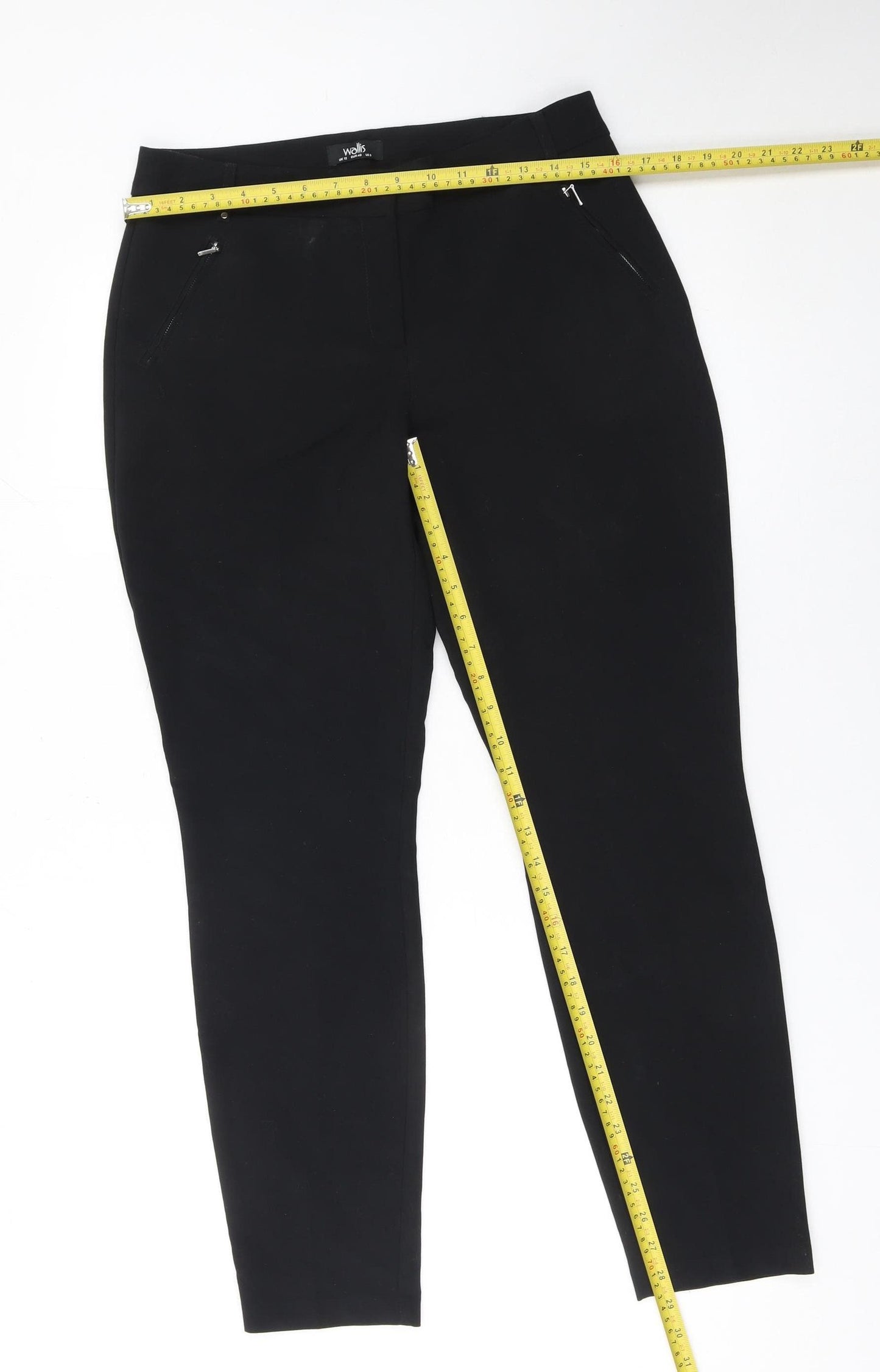 Wallis Women Black Slim Fit Stretch Trousers Size 12