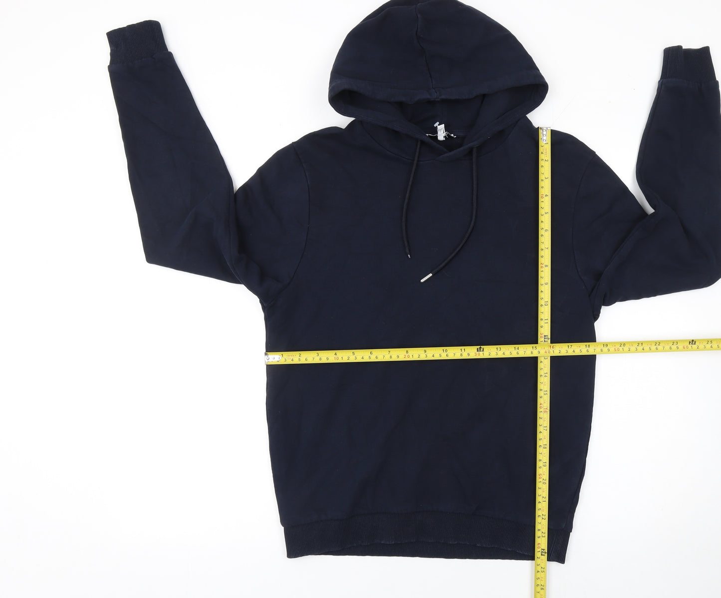 Reiss Men's Blue Pullover Hoodie Size M Cotton Casual Sweatshirt