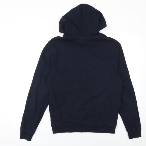 Reiss Men's Blue Pullover Hoodie Size M Cotton Casual Sweatshirt