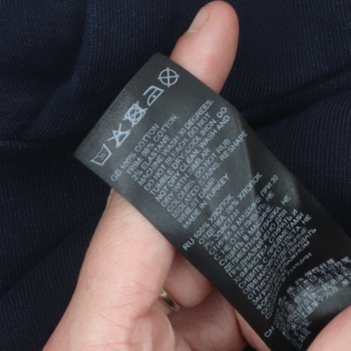 Reiss Men's Blue Pullover Hoodie Size M Cotton Casual Sweatshirt