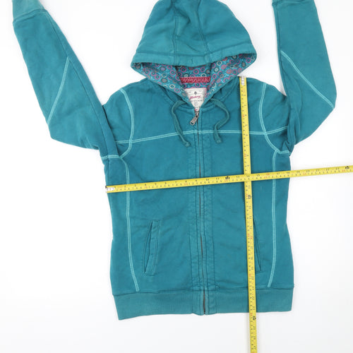 Mantaray Women’s Teal Full Zip Hoodie Size 12 Cotton Casual