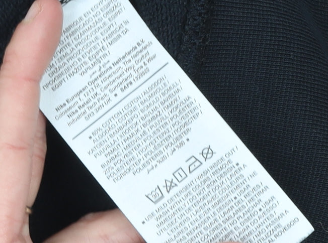 Nike Women's Black 1/4 Zip Oversized Fit Cotton Sweatshirt M