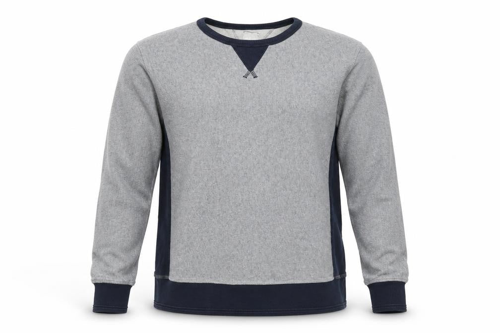 Front view of Boden Men's Grey Cotton Crew Neck Pullover Sweatshirt, size S