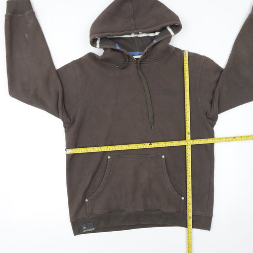 Manguun Sports Men's Brown Pullover Hoodie Size M Fleece Cotton Blend