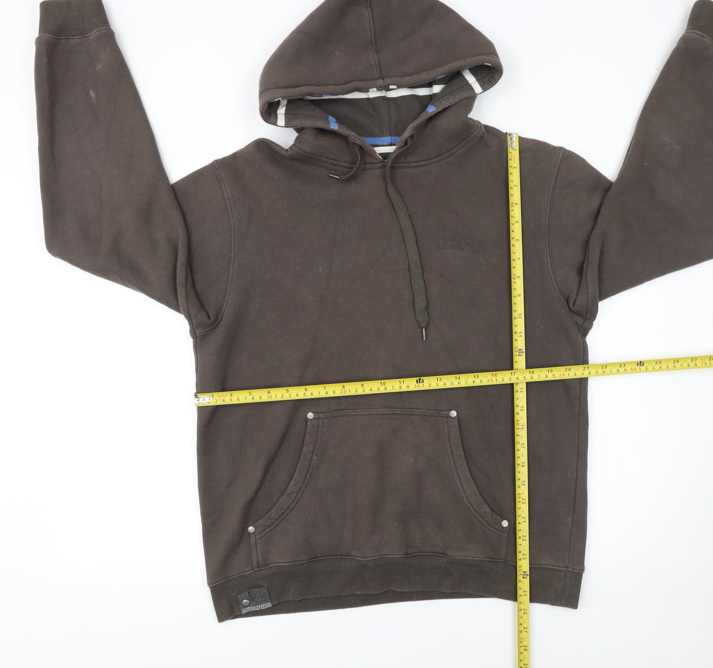 Manguun Sports Men's Brown Pullover Hoodie Size M Fleece Cotton Blend