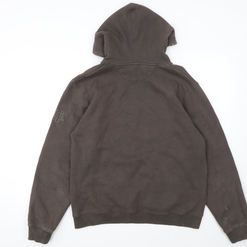 Manguun Sports Men's Brown Pullover Hoodie Size M Fleece Cotton Blend