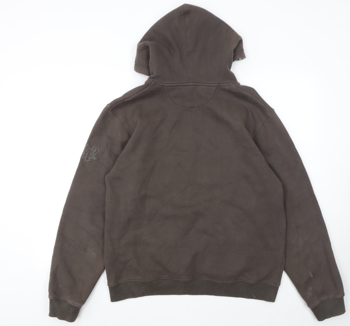 Manguun Sports Men's Brown Pullover Hoodie Size M Fleece Cotton Blend