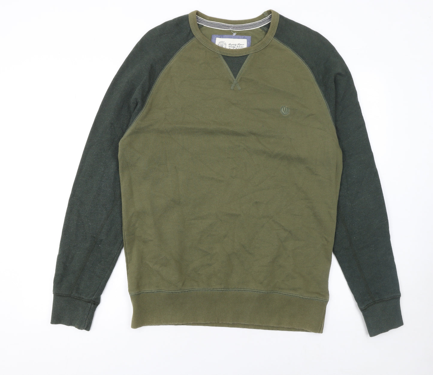 Fat Face Men's Green Pullover Sweatshirt S Regular Fit Cotton Outdoor Style