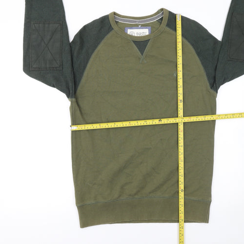 Fat Face Men's Green Pullover Sweatshirt S Regular Fit Cotton Outdoor Style