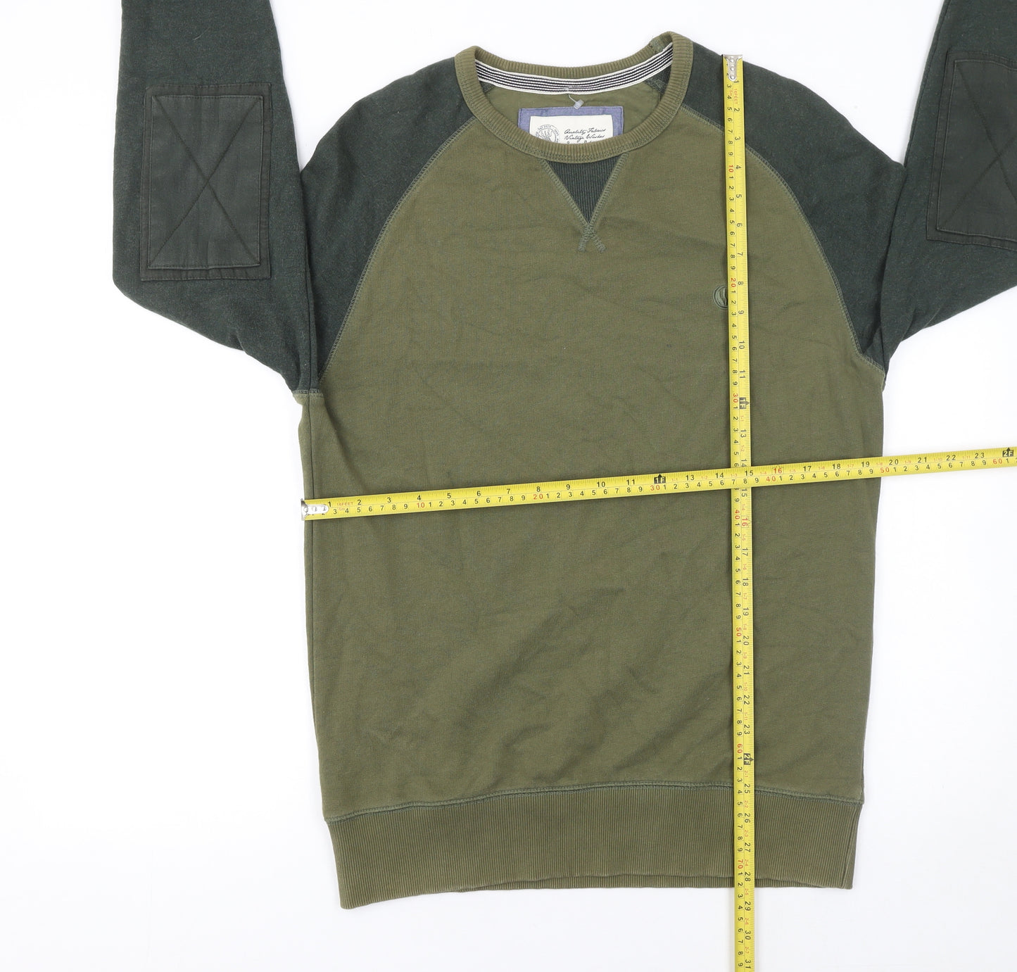 Fat Face Men's Green Pullover Sweatshirt S Regular Fit Cotton Outdoor Style