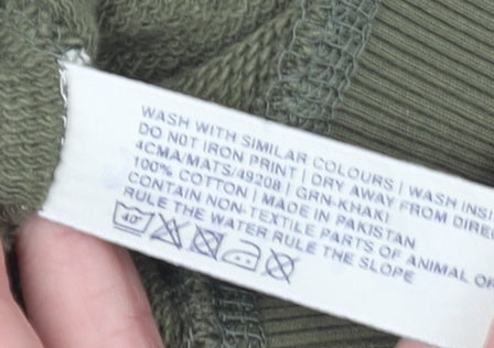 Fat Face Men's Green Pullover Sweatshirt S Regular Fit Cotton Outdoor Style