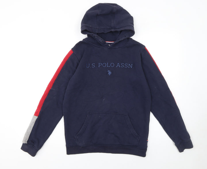 U.S. Polo Assn. Boys Blue 12-13 Years Pullover Fleece Hoodie