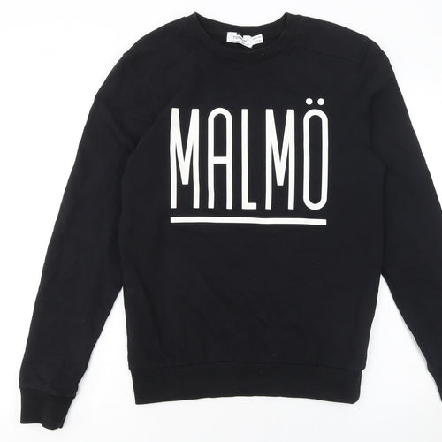 Topman Men’s Black Malmö Crew Neck Cotton Sweatshirt Size S