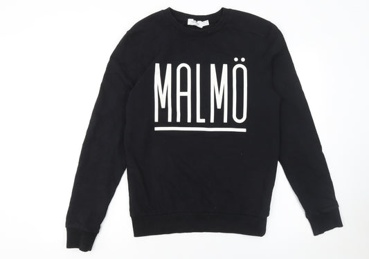 Topman Men’s Black Malmö Crew Neck Cotton Sweatshirt Size S