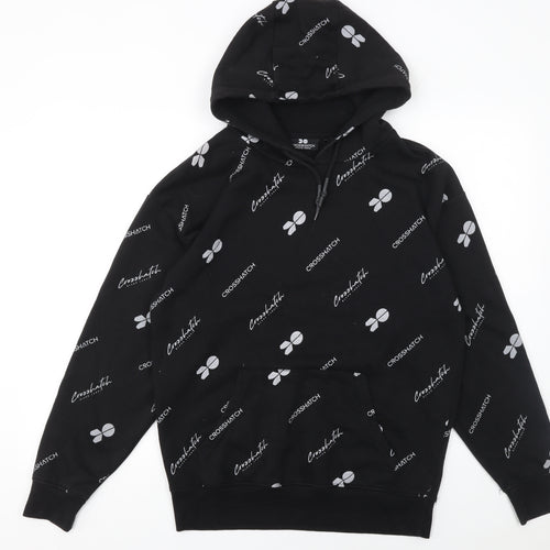 Crosshatch Men's Black Pullover Hoodie S Logo Graphic Fleece