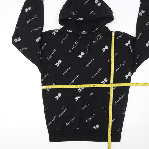 Crosshatch Men's Black Pullover Hoodie S Logo Graphic Fleece