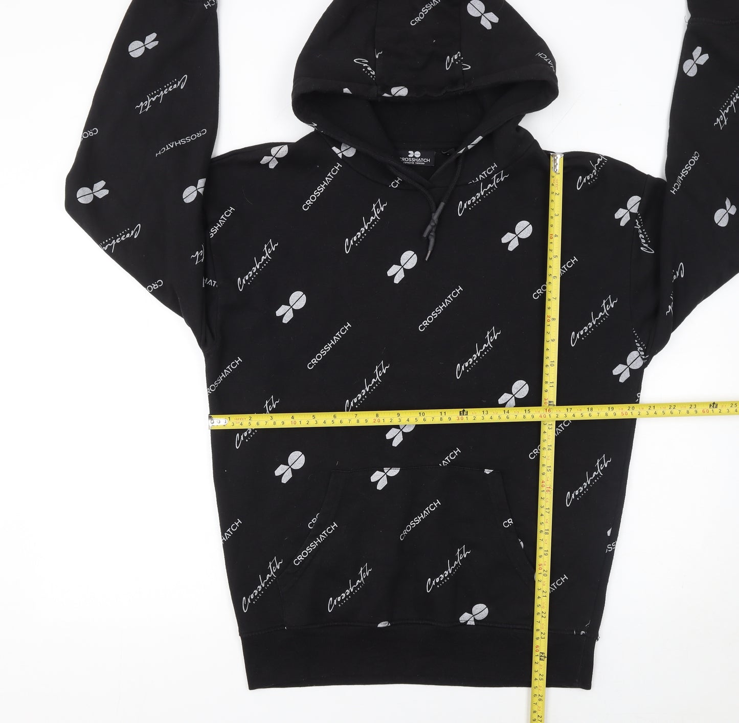 Crosshatch Men's Black Pullover Hoodie S Logo Graphic Fleece
