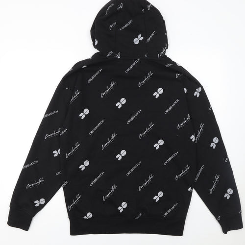 Crosshatch Men's Black Pullover Hoodie S Logo Graphic Fleece