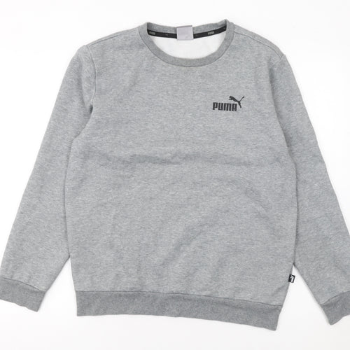 Puma Men's Grey Crew Neck Sweatshirt Size S Regular Fit Pullover