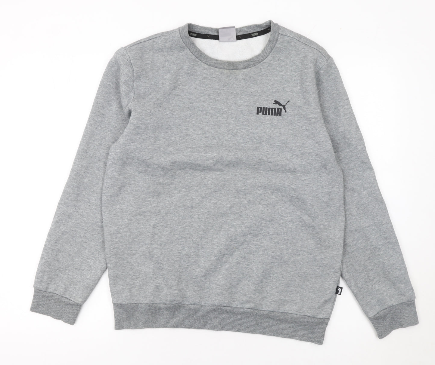 Puma Men's Grey Crew Neck Sweatshirt Size S Regular Fit Pullover