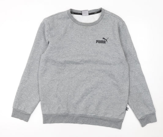 Puma Men's Grey Crew Neck Sweatshirt Size S Regular Fit Pullover