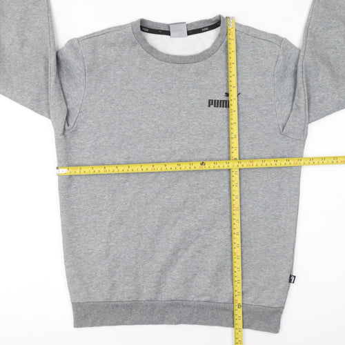 Puma Men's Grey Crew Neck Sweatshirt Size S Regular Fit Pullover