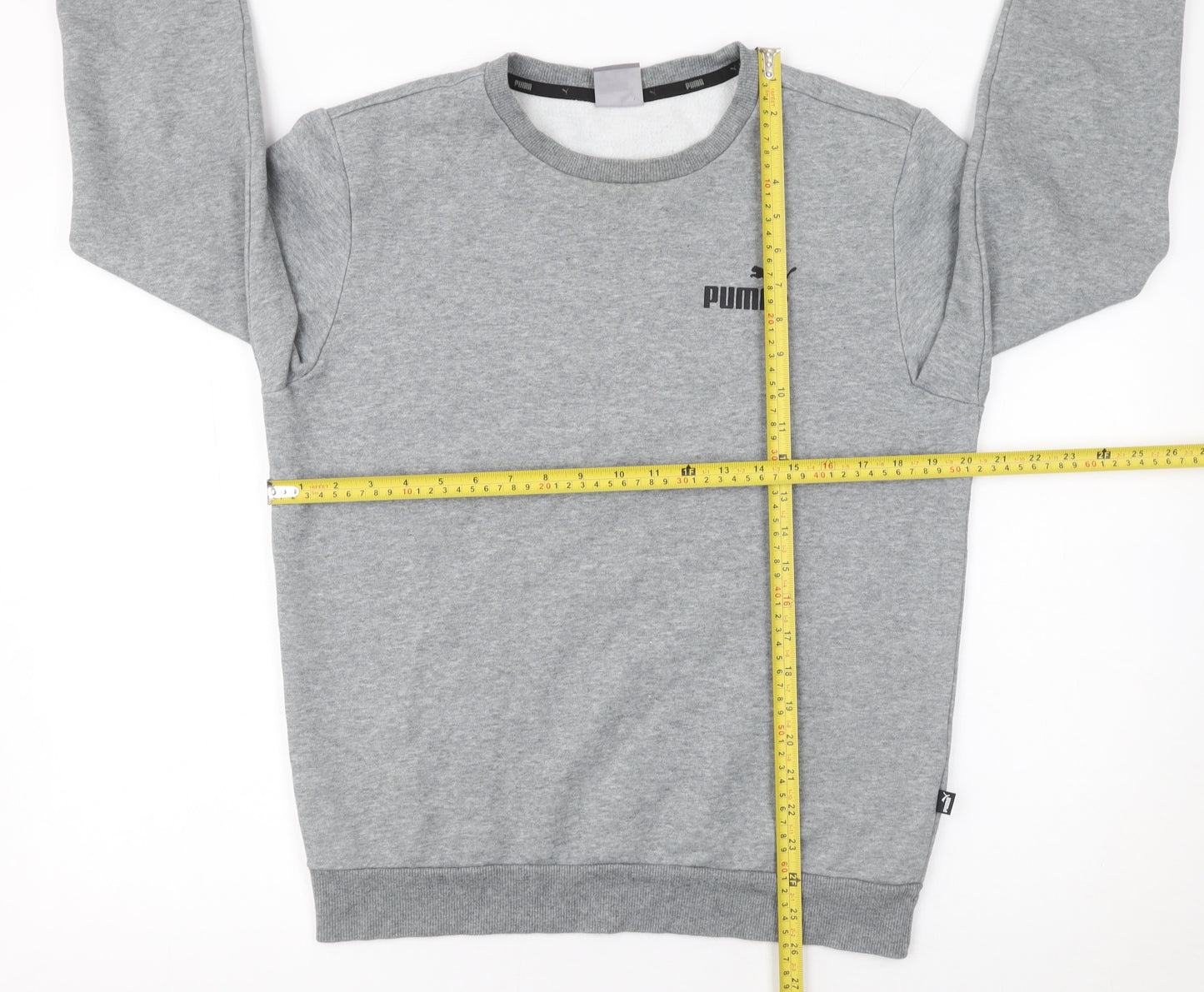 Puma Men's Grey Crew Neck Sweatshirt Size S Regular Fit Pullover