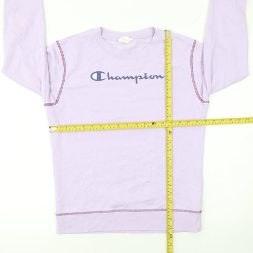 Champion Girls Purple Logo Pullover Sweatshirt L 11-12 Years