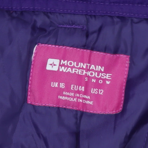 Mountain Warehouse Women's Purple Size 16 Snow Pants Waterproof Ski Trousers