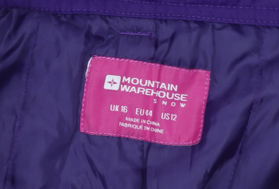 Mountain Warehouse Women's Purple Size 16 Snow Pants Waterproof Ski Trousers