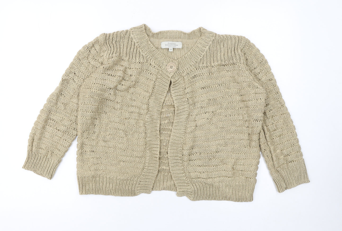 Debenhams Women’s Beige Open-Knit Cardigan Size 16