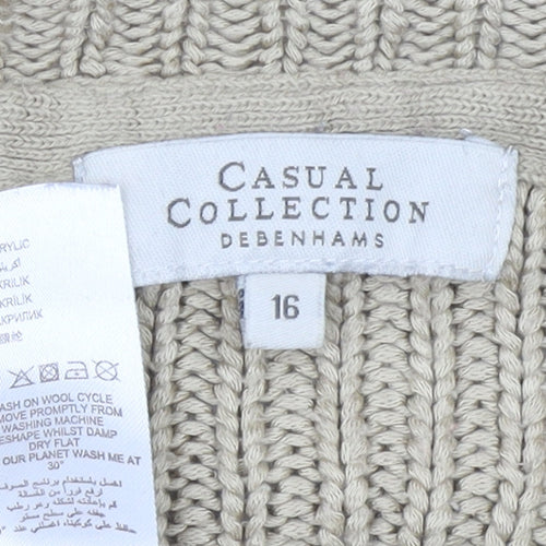 Debenhams Women’s Beige Open-Knit Cardigan Size 16
