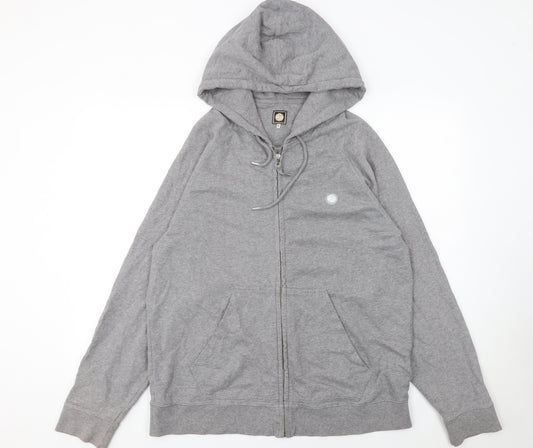 Pretty Green Men's Grey Full Zip Hoodie XL Regular Fit Cotton