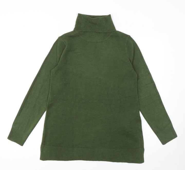 Cortefiel Women Green Roll Neck Acrylic Jumper Size S